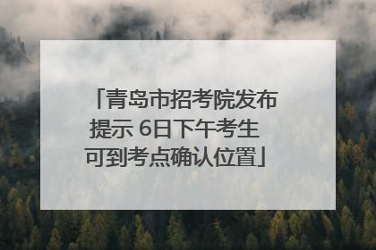 青岛市招考院发布提示 6日下午考生可到考点确认位置