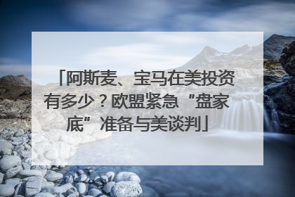 阿斯麦、宝马在美投资有多少？欧盟紧急“盘家底”准备与美谈判