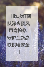 陈永红团队深夜顶风冒寒检修 守护兰新高铁供电安全