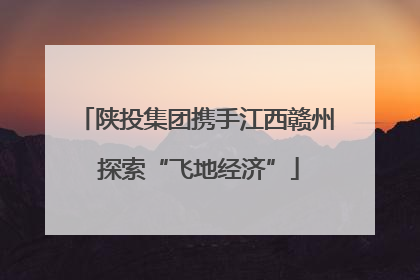 陕投集团携手江西赣州 探索“飞地经济”