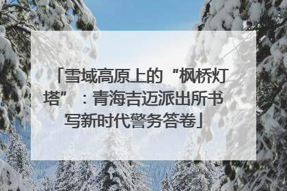 雪域高原上的“枫桥灯塔”：青海吉迈派出所书写新时代警务答卷