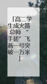 高二学生成火箭总师 “手搓”飞燕一号突破一万米