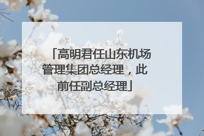 高明君任山东机场管理集团总经理，此前任副总经理