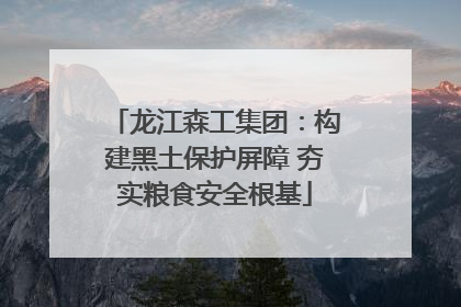 龙江森工集团：构建黑土保护屏障 夯实粮食安全根基