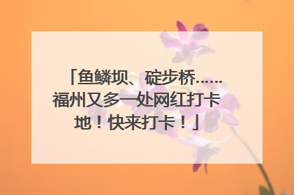 鱼鳞坝、碇步桥……福州又多一处网红打卡地！快来打卡！