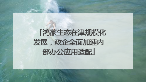 鸿蒙生态在津规模化发展，政企全面加速内部办公应用适配
