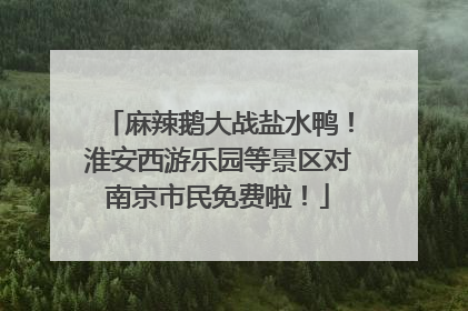 麻辣鹅大战盐水鸭！淮安西游乐园等景区对南京市民免费啦！