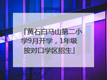 黄石白马山第二小学9月开学，1年级按对口学区招生