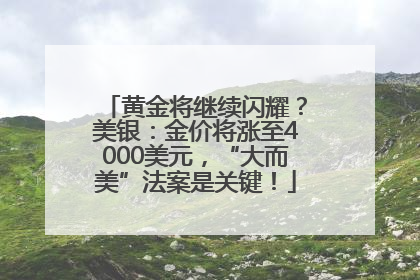 黄金将继续闪耀？美银：金价将涨至4000美元，“大而美”法案是关键！