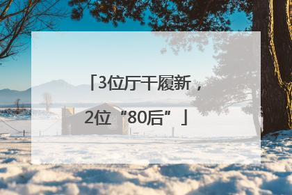 3位厅干履新，2位“80后”