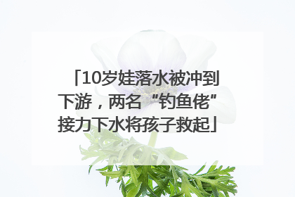 10岁娃落水被冲到下游，两名“钓鱼佬”接力下水将孩子救起