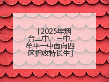 2025年烟台二中、三中、牟平一中面向四区招收特长生