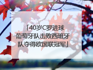 40岁C罗进球 葡萄牙队击败西班牙队夺得欧国联冠军