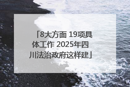 8大方面 19项具体工作 2025年四川法治政府这样建