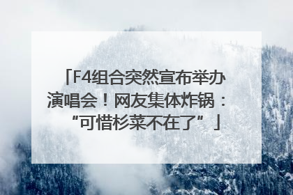 F4组合突然宣布举办演唱会！网友集体炸锅：“可惜杉菜不在了”